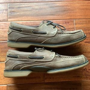 Brown leather deck shoes - 11 W